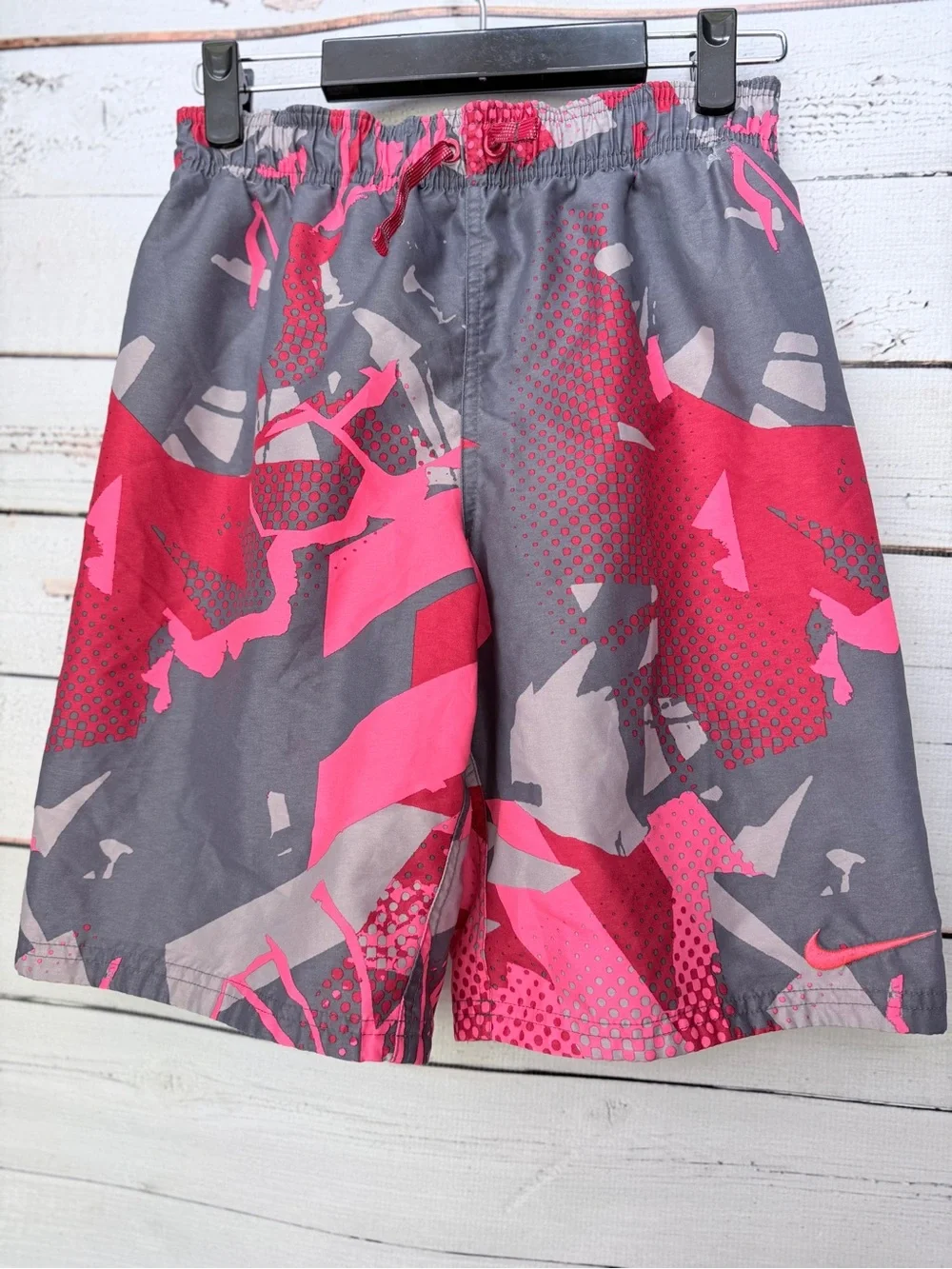 Nike Gray & Pink Abstract Hybrid Shorts